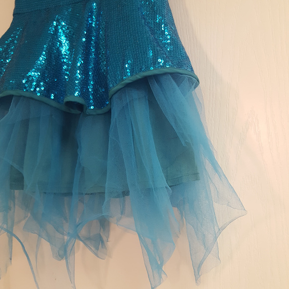 Aomi Blue Sequin Mermaid Dress halloween - Picture 2 of 5